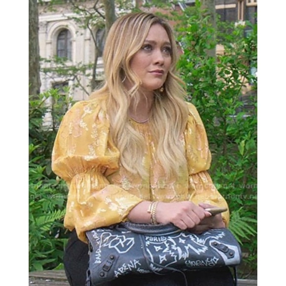 NEW Ulla Johnson Aster Blouse *Citrine* Floral Metallic Silk Blend Sz 0 - Picture 6 of 15